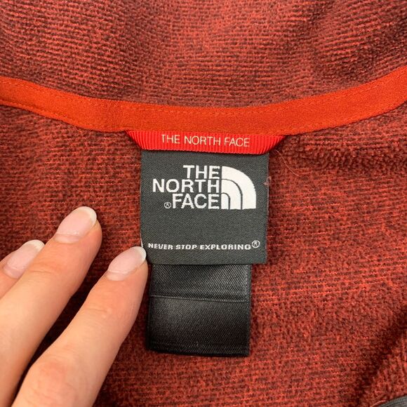 The North Face Fleece Sweater Mens L Large Brick Red Polartec Thermal Pro - Picture 7 of 12